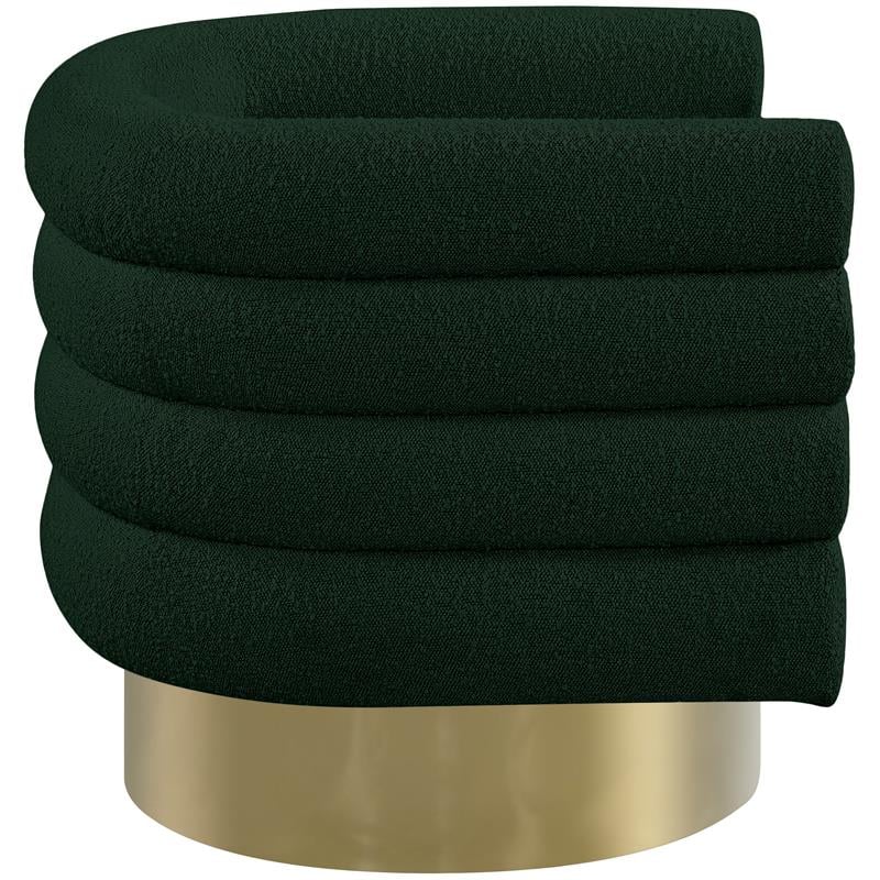 Meridian Furniture Tessa Green Boucle Fabric Swivel Accent Chair