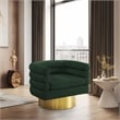 Meridian Furniture Tessa Green Boucle Fabric Swivel Accent Chair