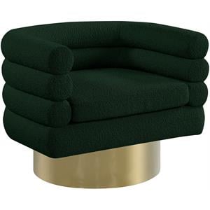 Meridian Furniture Tessa Green Boucle Fabric Swivel Accent Chair