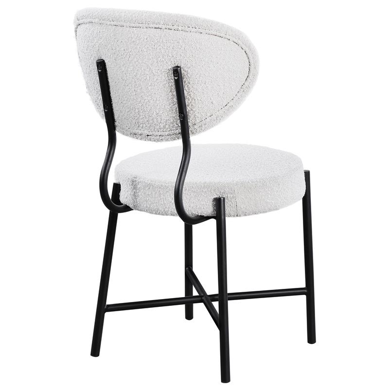 Meridian Furniture Allure Cream Boucle Fabric Dining Chair