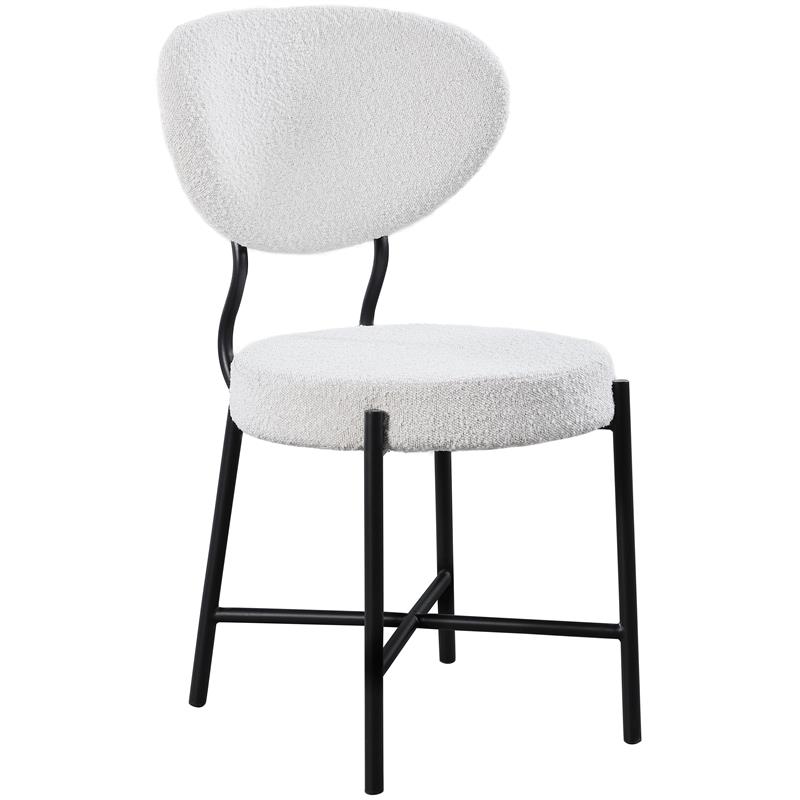 Meridian Furniture Allure Cream Boucle Fabric Dining Chair