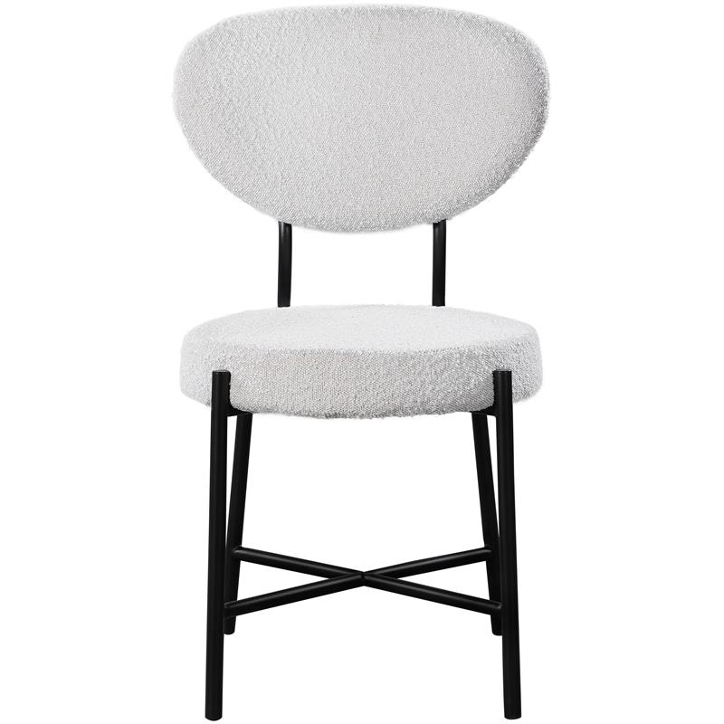 Meridian Furniture Allure Cream Boucle Fabric Dining Chair