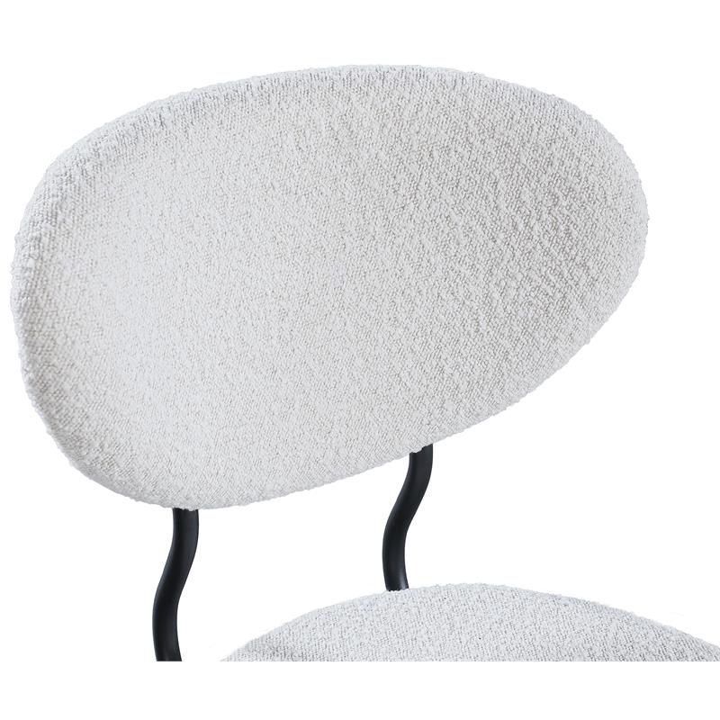 Meridian Furniture Allure Cream Boucle Fabric Dining Chair