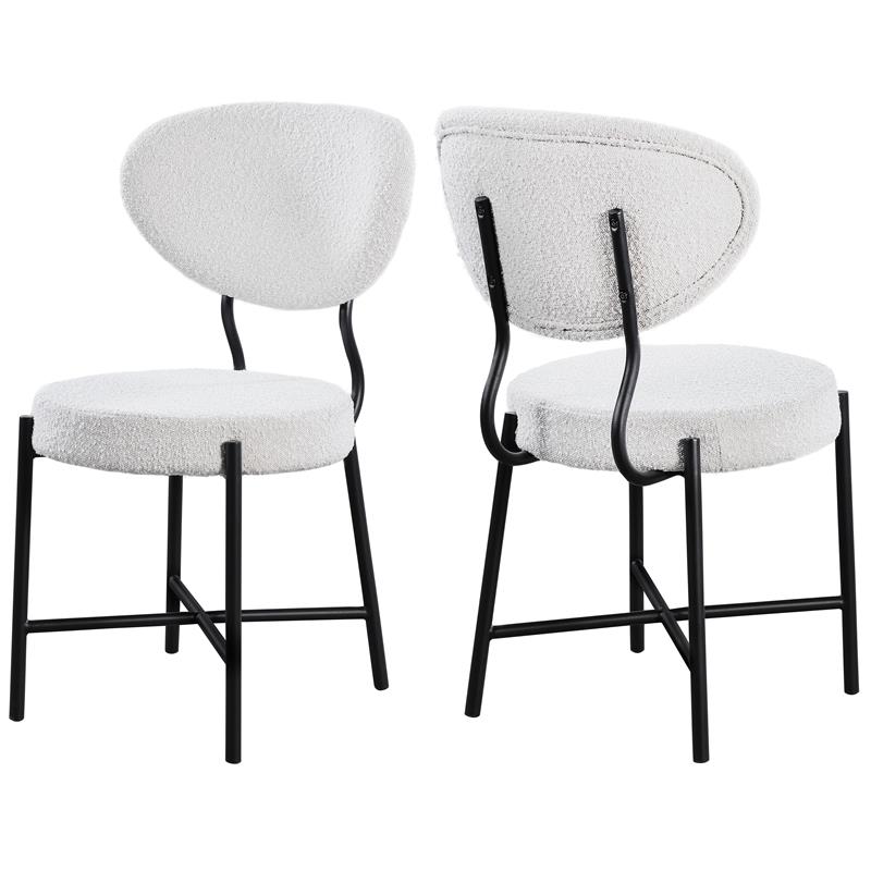 Meridian Furniture Allure Cream Boucle Fabric Dining Chair