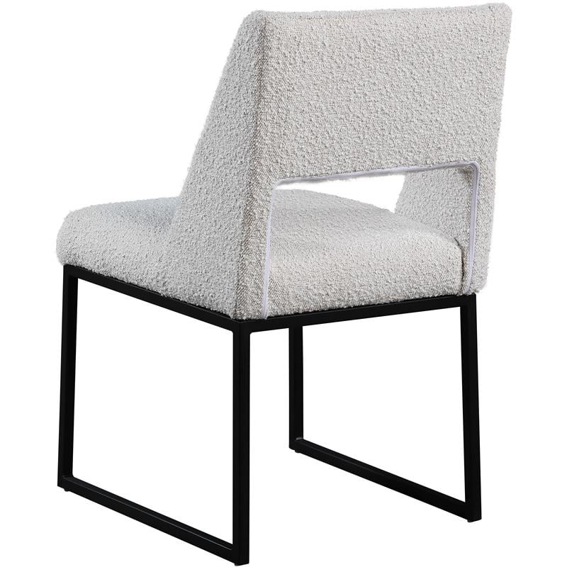 Meridian Furniture Jayce Cream Boucle Fabric Dining Chair