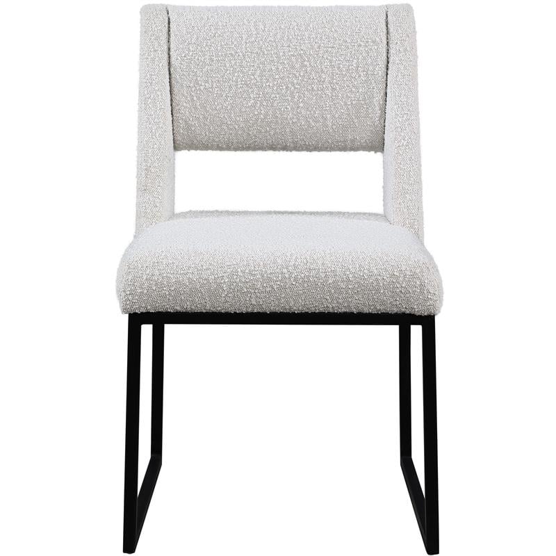 Meridian Furniture Jayce Cream Boucle Fabric Dining Chair
