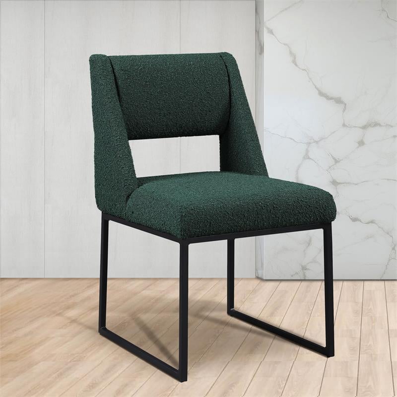 Meridian Furniture Jayce Green Boucle Fabric Dining Chair