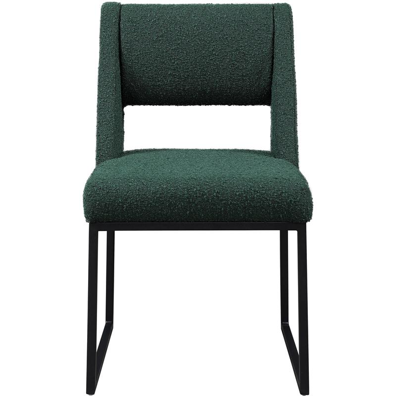 Meridian Furniture Jayce Green Boucle Fabric Dining Chair