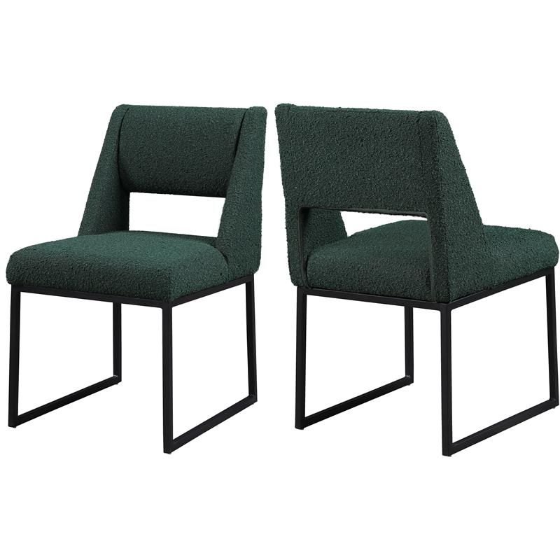 Meridian Furniture Jayce Green Boucle Fabric Dining Chair