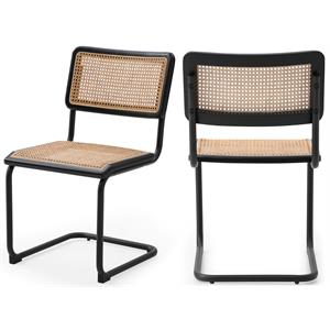 kano black powder coating dining chair (set of 2)