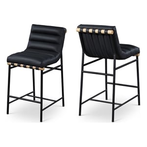 Meridian Furniture Burke Black Vegan Leather Counter Stool