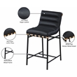 Meridian Furniture Burke Black Vegan Leather Counter Stool