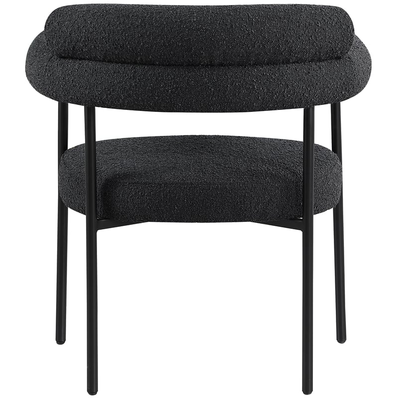 Meridian Furniture Blake Black Boucle Fabric Dining Chair Set of 2