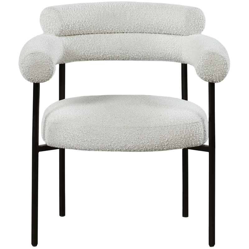 Meridian Furniture Blake Cream Boucle Fabric Dining Chair Set of 2