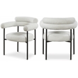 Meridian Furniture Blake Cream Boucle Fabric Dining Chair Set of 2