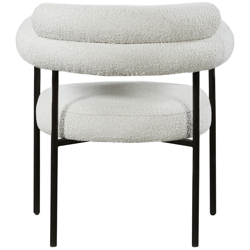Meridian Furniture Blake Cream Boucle Fabric Dining Chair Set of 2