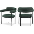 Meridian Furniture Blake Green Boucle Fabric Dining Chair Set of 2