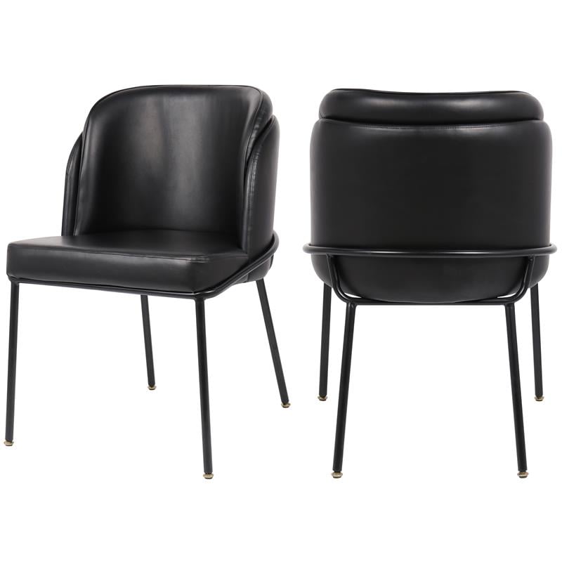 Meridian Furniture Jagger Black Vegan Leather Dining Chair (Set of 2)