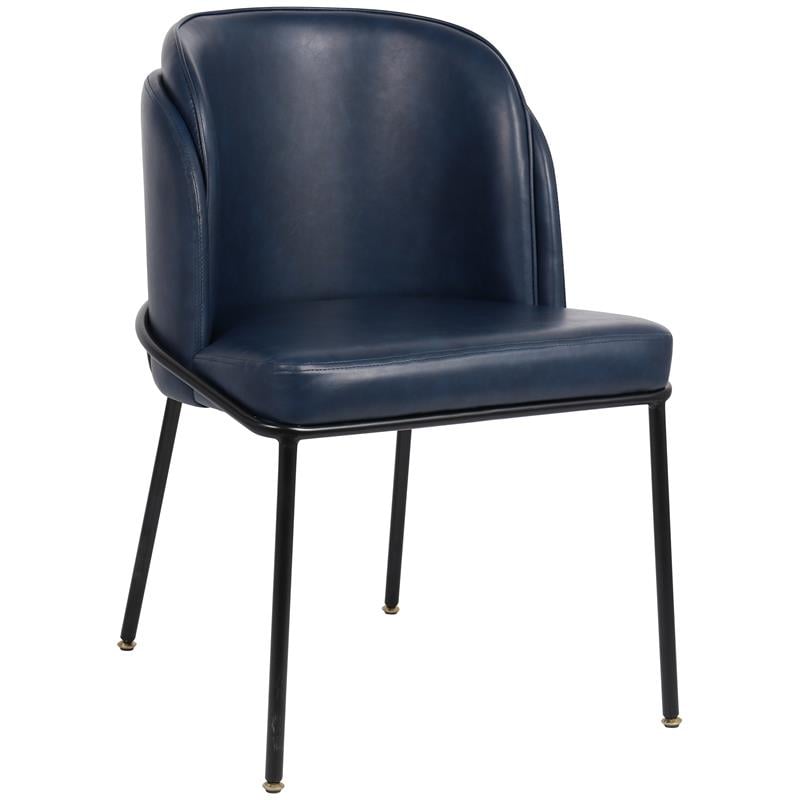 Meridian Furniture Jagger Navy Vegan Leather Dining Chair (Set of 2)