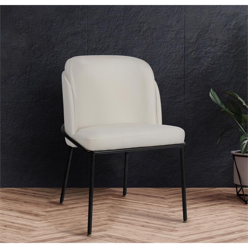 Meridian Furniture Jagger White Vegan Leather Dining Chair (Set of 2)