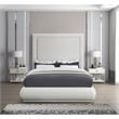 Meridian Furniture Brooke Cream Linen Textured Fabric King Bed