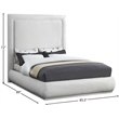 Meridian Furniture Brooke Cream Linen Textured Fabric King Bed