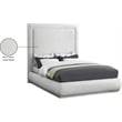 Meridian Furniture Brooke Cream Linen Textured Fabric King Bed