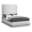 Meridian Furniture Brooke Cream Linen Textured Fabric King Bed