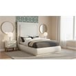 Meridian Furniture Brooke Cream Linen Textured Fabric King Bed