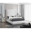 Meridian Furniture Brooke Cream Linen Textured Fabric Queen Bed