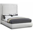 Meridian Furniture Brooke Cream Linen Textured Fabric Queen Bed
