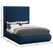 Meridian Furniture Brooke Navy Linen Textured Fabric King Bed