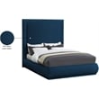 Meridian Furniture Brooke Navy Linen Textured Fabric King Bed