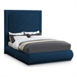 Meridian Furniture Brooke Navy Linen Textured Fabric King Bed
