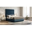 Meridian Furniture Brooke Navy Linen Textured Fabric King Bed