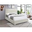 Meridian Furniture Crosby Beige Linen Textured Fabric Queen Bed