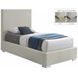 Meridian Furniture Crosby Beige Linen Textured Fabric Twin Bed