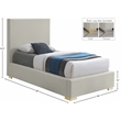 Meridian Furniture Crosby Beige Linen Textured Fabric Twin Bed