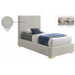 Meridian Furniture Crosby Beige Linen Textured Fabric Twin Bed