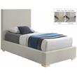 Meridian Furniture Crosby Beige Linen Textured Fabric Twin Bed