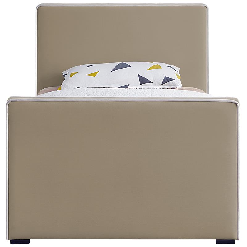 Meridian Furniture Dillard Beige Velvet Twin Bed