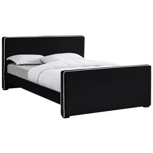 Meridian Furniture Dillard Black Velvet Queen Bed