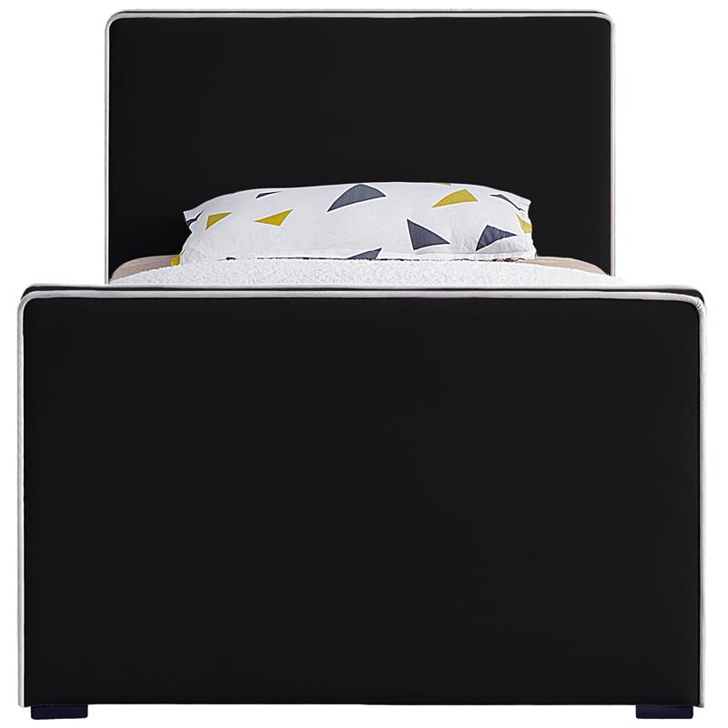 Meridian Furniture Dillard Black Velvet Twin Bed