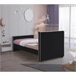 Meridian Furniture Dillard Black Velvet Twin Bed