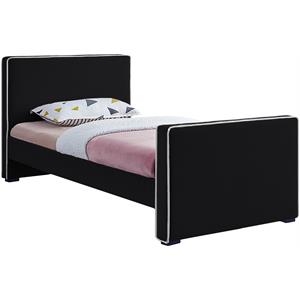 Meridian Furniture Dillard Black Velvet Twin Bed