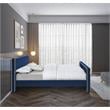 Meridian Furniture Dillard Navy Velvet Queen Bed