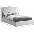 Meridian Furniture Felix Cream Linen Textured Fabric Full Bed
