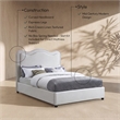 Meridian Furniture Felix Cream Linen Textured Fabric King Bed