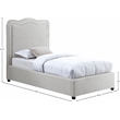 Meridian Furniture Felix Cream Linen Textured Fabric Twin Bed