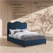Meridian Furniture Felix Navy Linen Textured Fabric King Bed